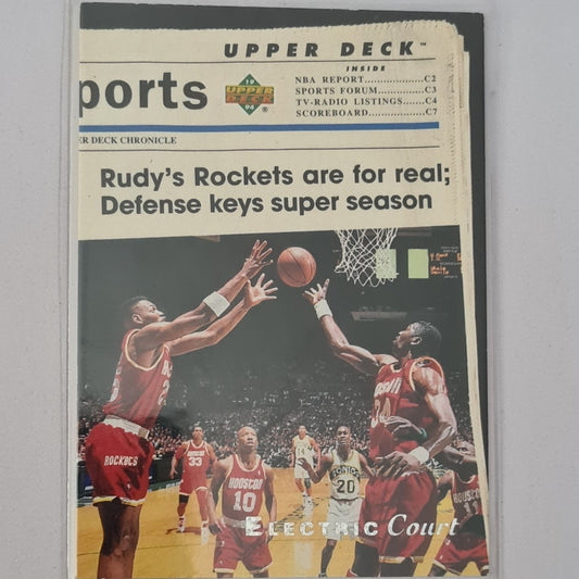 Hakeem Olajuwon 1994 Upper-Deck electric court variant #208 NBA Basketball Houston Rockets very good