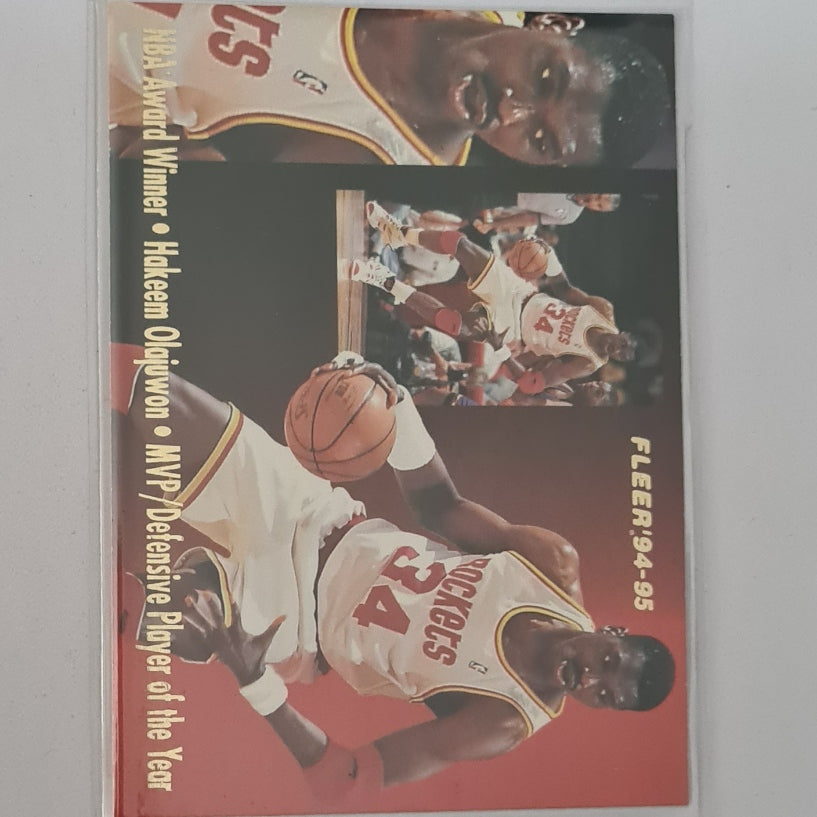 Hakeem Olajuwon 1994 Fleer 94-95 award winner MVP 3 of 4 NBA Basketball Houston Rockets Excellent