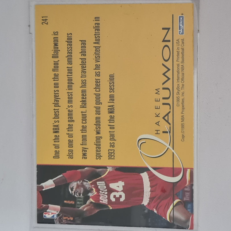 Hakeem Olajuwon 1995 Skybox NBA Hoops class act #241 NBA Basketball Houston Rockets Excellent