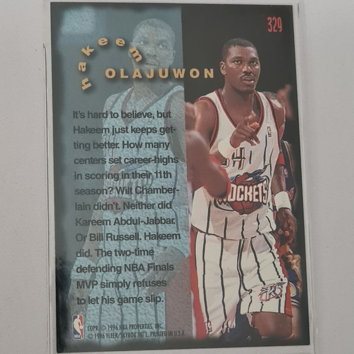 Hakeem Olajuwon 1996 Fleer 95-96 firm foundation #329 NBA Basketball Houston Rockets Excellent