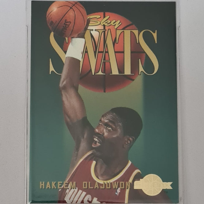 Hakeem Olajuwon 1995 Skybox Sky Swats #333 NBA Basketball Houston Rockets excellent