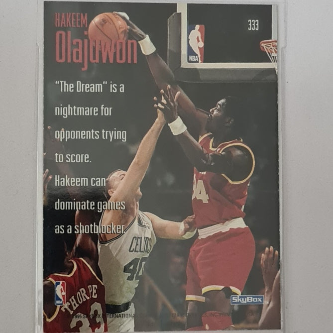 Hakeem Olajuwon 1995 Skybox Sky Swats #333 NBA Basketball Houston Rockets excellent