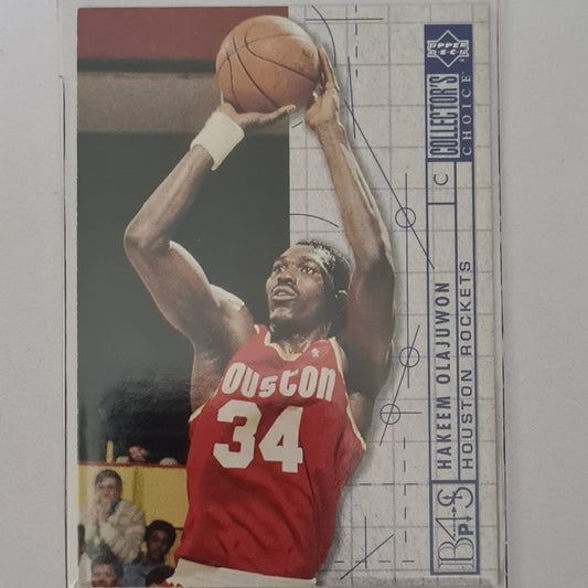 Hakeem Olajuwon 1994 Upper-Deck blueprint for success #381 NBA Basketball Houston Rockets excellent