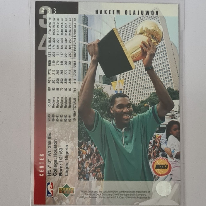 Hakeem Olajuwon 1995 Upper-Deck all-star class variant #233 NBA Basketball Houston Rockets excellent