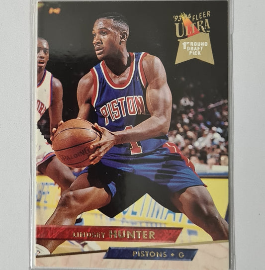 Lindsey Hunter 1994 Fleer Ultra 93-94 1st round pick Rookie #244 NBA Basketball Detroit Pistons excellent