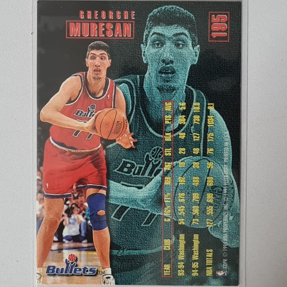Gheorghe Muresan 1995 Fleer 95-96  #195 NBA Basketball Washington Bullets Excellent sleeved