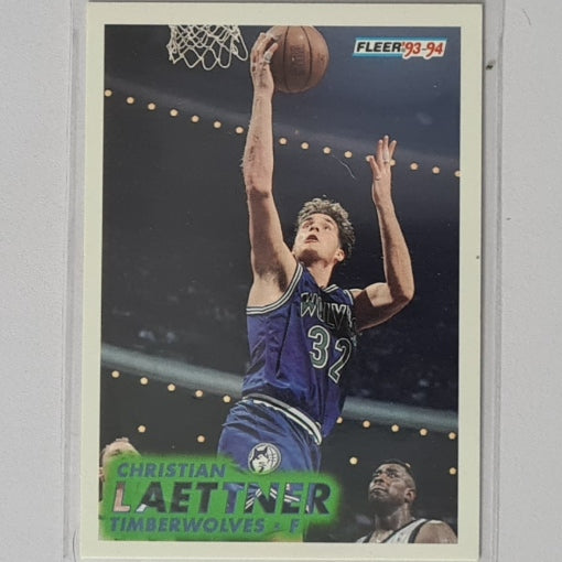 Christian Laettner 1993 Fleer 93-94 #123 NBA Basketball Minnesota Timberwolves Excellent