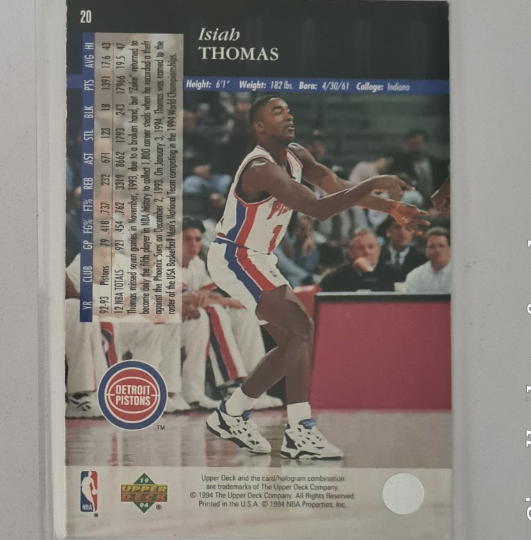 Isiah Thomas 1993 Upper Deck breakaway threats  #450 NBA Basketball Detroit Pistons Excellent