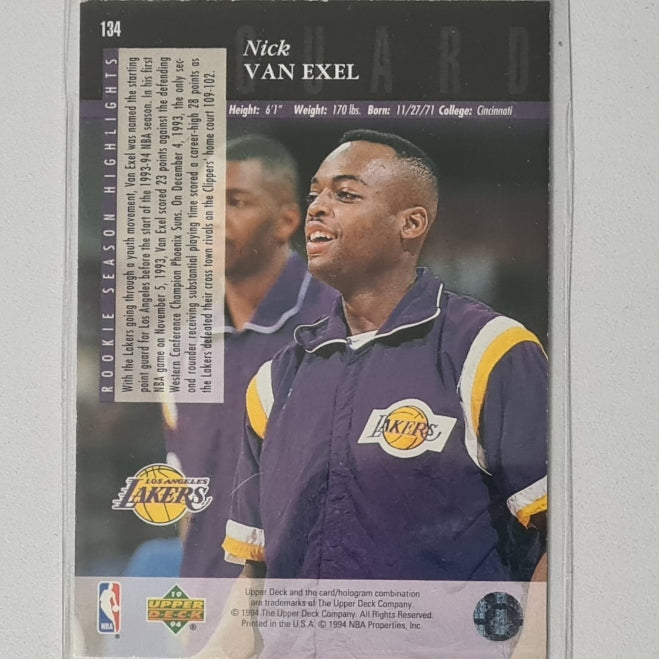 Nick Van Exel 1994 Fleer Ultra 94-95 #105 NBA Basketball LA Lakers Excellent