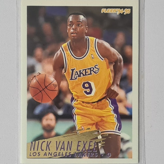 Nick Van Exel 1995 Fleer 94-95 gold brush stroke #118 NBA Basketball LA Lakers Excellent