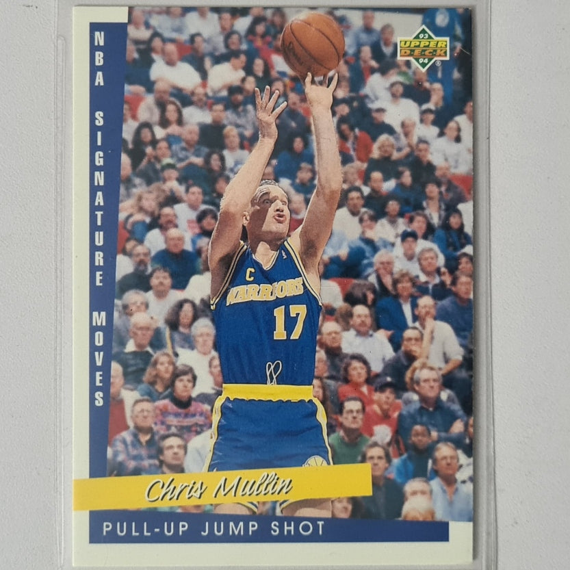 Chris Mullin 1993 Upper-Deck pull up jump shot #242 NBA Basketball Golden State Warriors Excellent