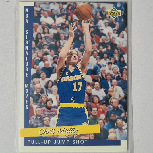 Chris Mullin 1993 Upper-Deck pull up jump shot #242 NBA Basketball Golden State Warriors Excellent