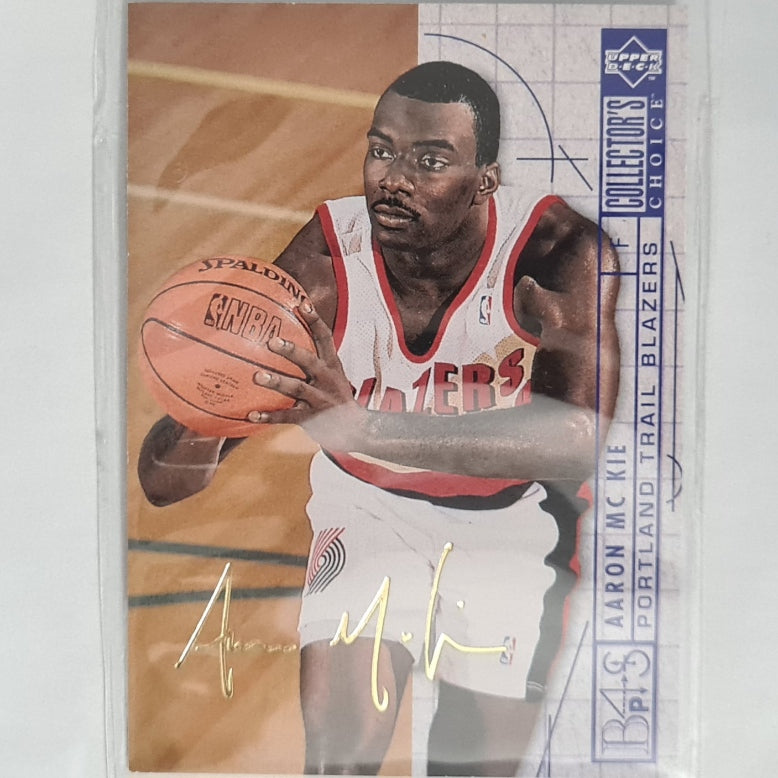Aaron McKie 1994 Upper-Deck blueprint gold printed auto rare #393 NBA Basketball Portland Trail Blazers Excellent