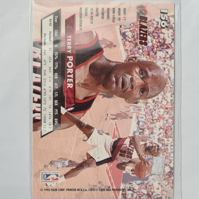 Terry Porter 1993 Fleer Ultra 93-94 #156 NBA Basketball Portland Trail Blazers Excellent