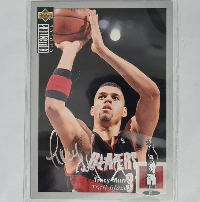 Tracy Murray 1994 Upper-Deck silver printed auto variant #67 NBA Basketball Portland Trail Blazers Excellent