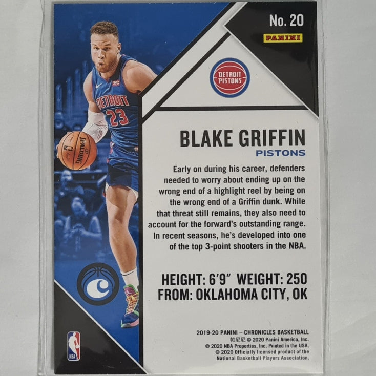 Blake Griffin 2019-20 Panini Chronicles #20 NBA Basketball Detroit Pistons EX-Mint