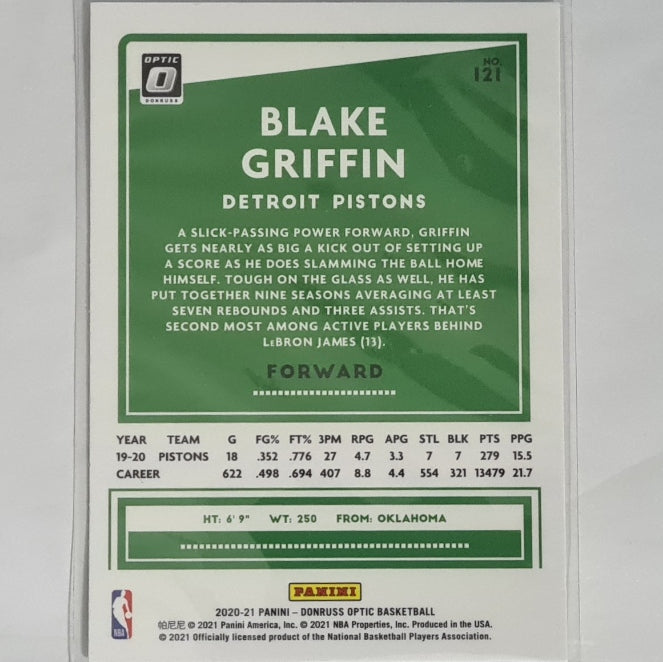 Blake Griffin 2020-21 Panini Donruss Optic #121 NBA Basketball Detroit Pistons EX-Mint