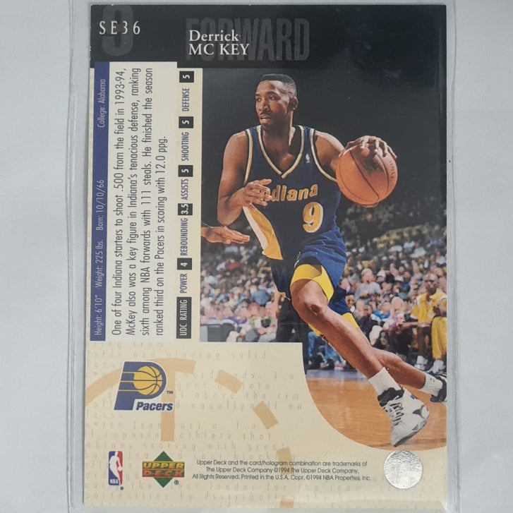 Derrick McKey 1994 Upper-Deck silver foil SE36 NBA Basketball Golden State Warriors Excellent