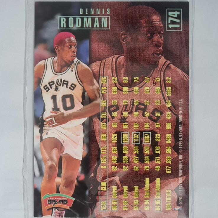 Dennis Rodman 1995 Fleer 95-96 #174 NBA Basketball San Antonio Spurs Excellent