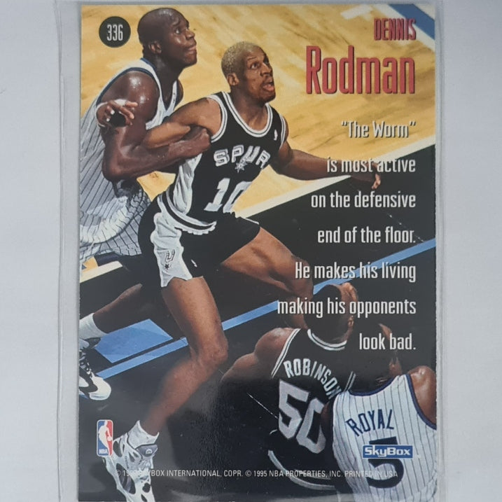 Dennis Rodman 1995 Skybox Sky Swats #336 NBA Basketball San Antonio Spurs Excellent
