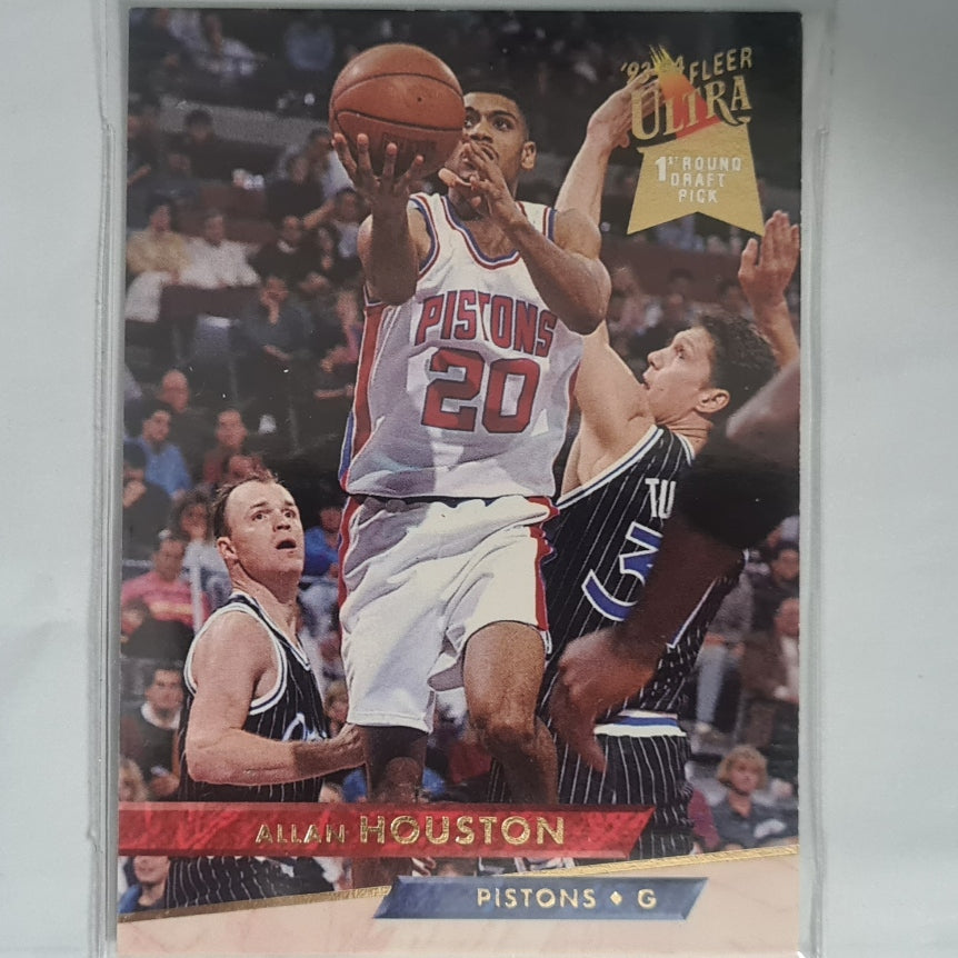 Allan Houston 1994 Fleer Ultra 93-94 1st round pick Rookie RC  #243 NBA Basketball Detroit Pistons Excellent