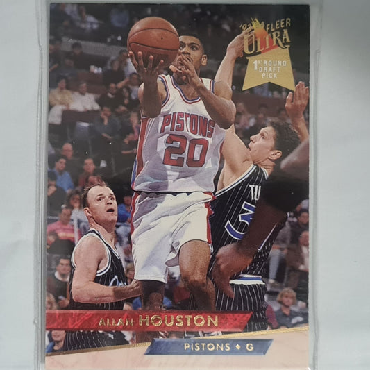 Allan Houston 1994 Fleer Ultra 93-94 1st round pick Rookie RC  #243 NBA Basketball Detroit Pistons Excellent