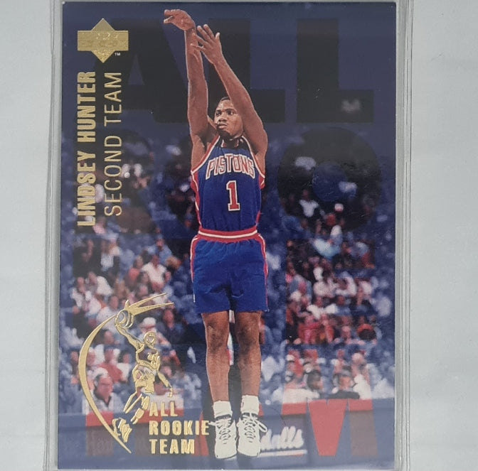 Lindsey Hunter 1994 Upper-Deck all Rookie team  #10 NBA Basketball Detroit Pistons Excellent