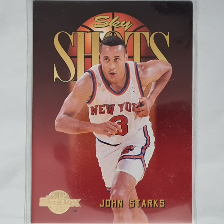 John Starks 1995 Skybox Sky Shots #323 NBA Basketball New York Knicks Excellent sleeved