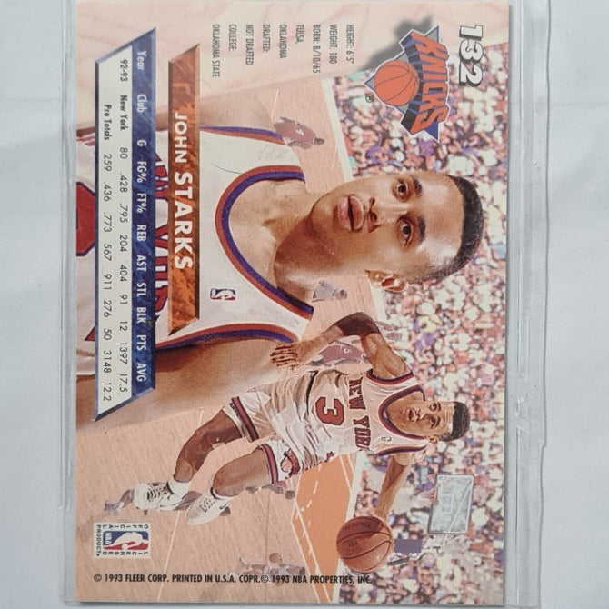 John Starks 1993 Fleer Ultra 93-94 #132 NBA Basketball New York Knicks Excellent sleeved