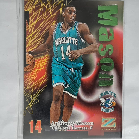 Anthony Mason 1997 Skybox Z-Force #14 NBA Basketball Charlotte Hornets Excellent sleeved