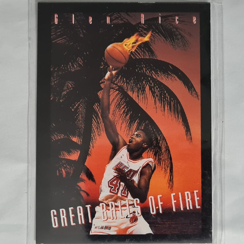 Glen Rice 1994 Skybox great balls of fire #327 NBA Basketball Miami Heat very good sleeved