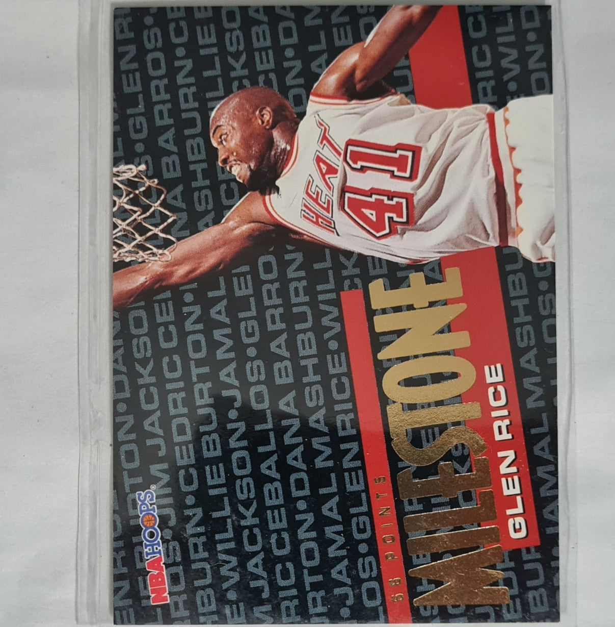 Glen Rice 1995 Skybox NBA Hoops milestone #214 NBA Basketball Miami Heat excellent sleeved