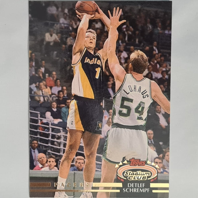 Detlef Schrempf 1992 Topps Stadium Club #141 NBA Basketball Indiana Pacers excellent Sleeved