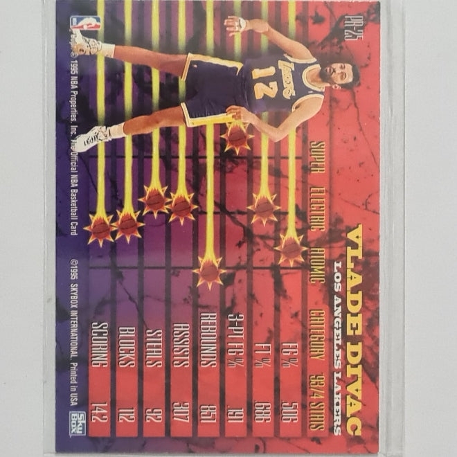 Vlade Divac 1995 Skybox NBA Hoops Power PR-25 NBA Basketball LA Lakers Excellent Sleeved