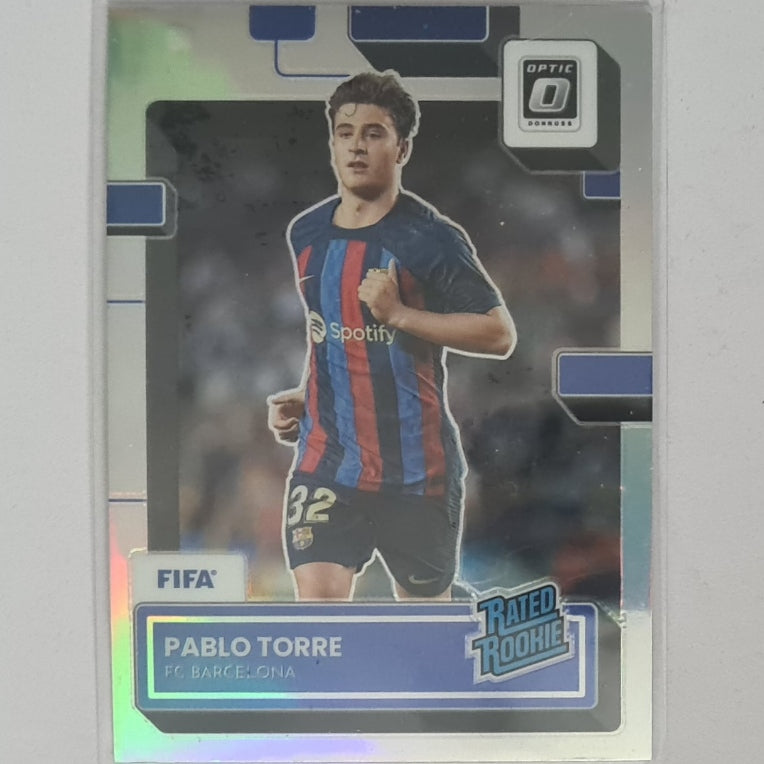 Pablo Torre 2022-23 Panini Donruss Optic rated rookie RC prizm refractor #190 Soccer Football club Barcelona excellent/mint Sleeved