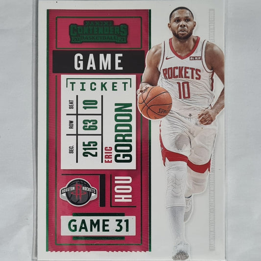 Eric Gordon 2020-21 Panini Contenders green game ticket variant  #12 NBA basketball Houston Rockets Excellent/mint Sleeved