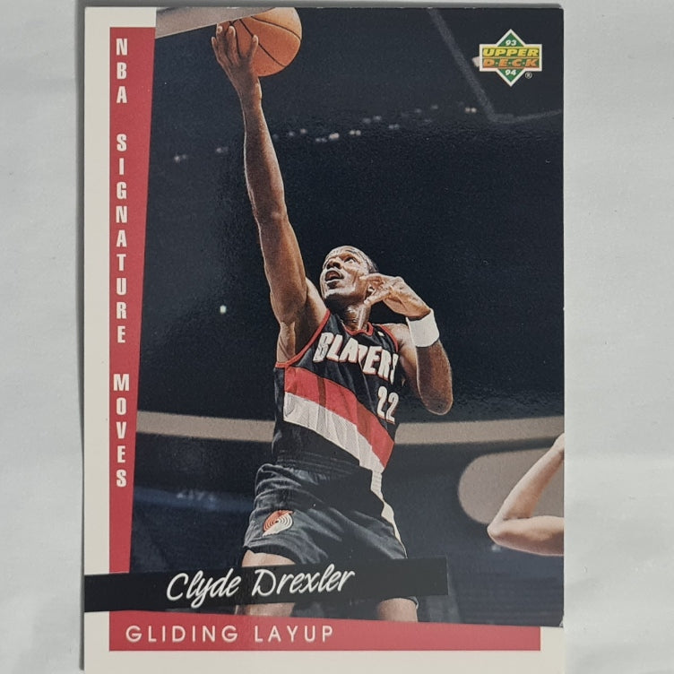 Clyde Drexler 1993 Upper-Deck Signature moves #238 NBA Basketball Portland Trailblazers excellent