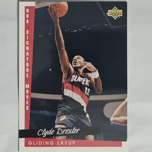 Clyde Drexler 1993 Upper-Deck Signature moves #238 NBA Basketball Portland Trailblazers excellent