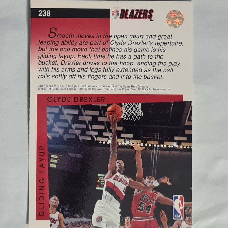 Clyde Drexler 1993 Upper-Deck Signature moves #238 NBA Basketball Portland Trailblazers excellent