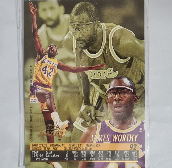 James Worthy 1994 Fleer Ultra 94-95 #92 NBA Basketball LA Lakers Excellent Sleeved