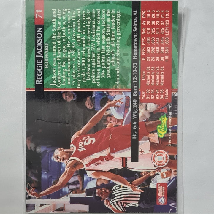 Reggie Jackson 1995 Classic Rookie RC  #71 NBA Basketball Nicholls ST Excellent