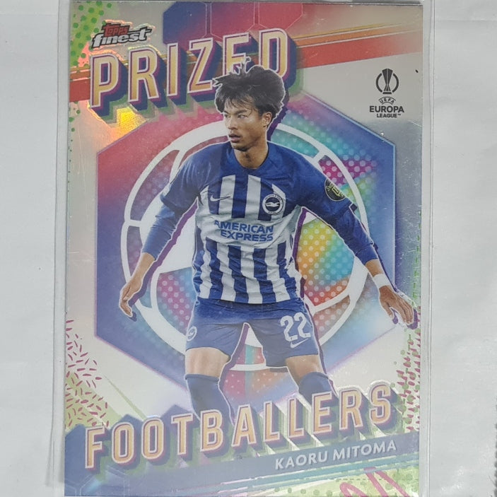 Kaoru Mitoma 2024 Topps Finest Europa league prized footballers refractor PF-6 Soccer Brighton  Mint