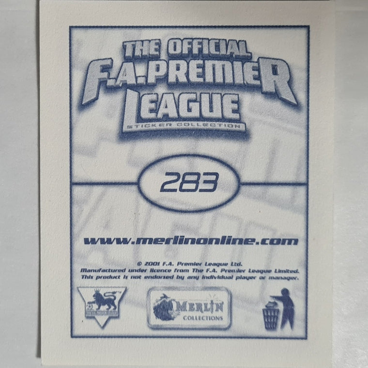 John Arne Riise 2001 Merlin FA Premier League sticker #283 football Liverpool Excellent