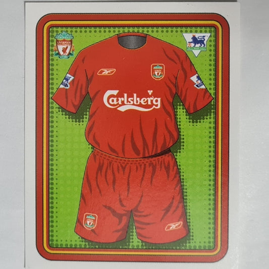 Liverpool club kit 2005 Merlin FA Premier League 05 sticker #297 Liverpool Excellent