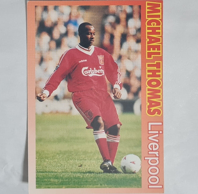 Michael Thomas 90s football promo card magazine issue ? #40 Soccer Liverpool very good +