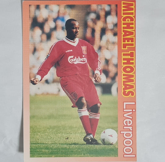Michael Thomas 90s football promo card magazine issue ? #40 Soccer Liverpool very good +