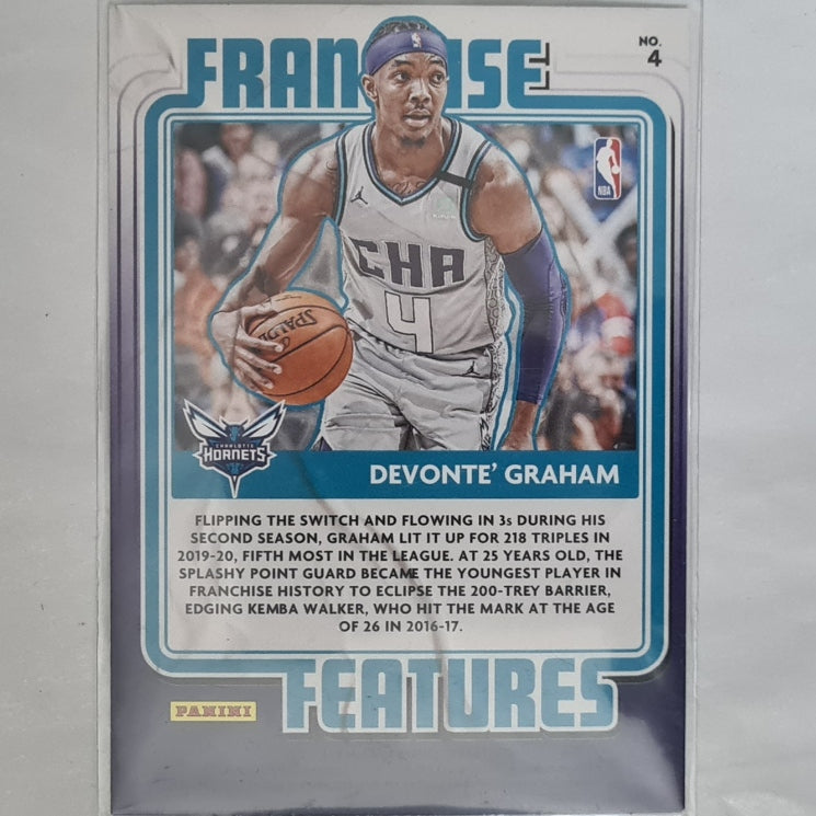 Devonte Graham 2020-21 Panini Donruss now playing franchise features #4 NBA Basketball Charlotte Hornets Ex-mint Sleeved