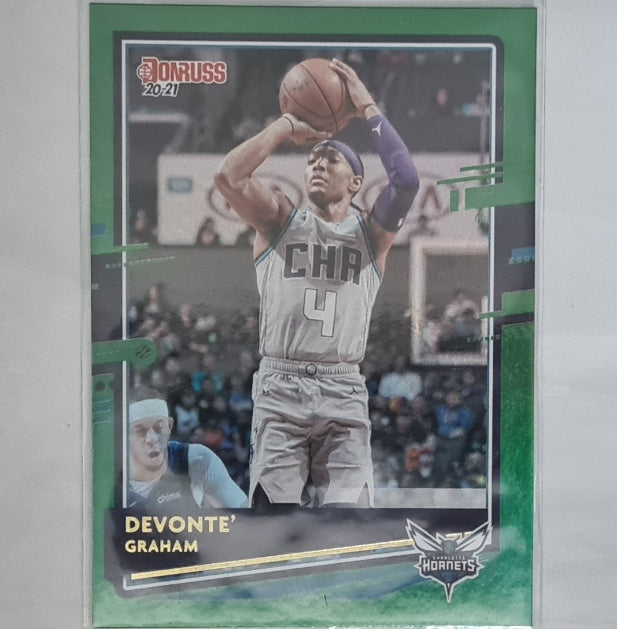 Devonte Graham 2020-21 Panini Donruss Green holo #19 NBA Basketball Charlotte Hornets Ex-mint Sleeved