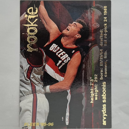 Arvydas Sabonis 1996 Fleer 95-96 Rookie RC #308 NBA Basketball Toronto Trail Blazers Excellent Sleeved