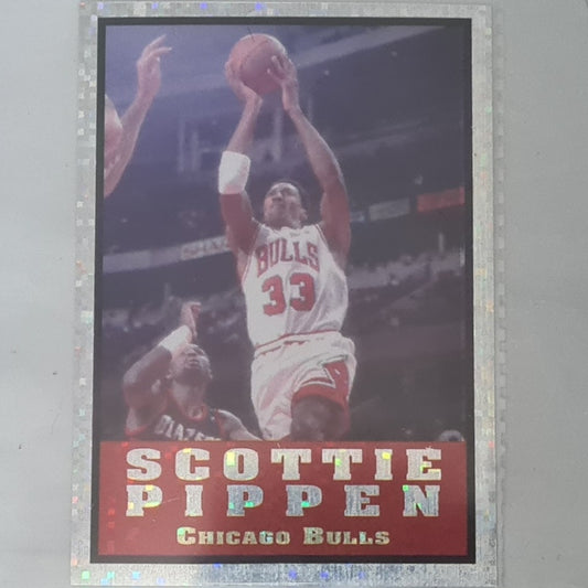Scottie Pippen 1995 Hologram Panini Basketball 95-96 sticker (euro) #277 NBA Basketball Chicago Bulls Excellent+